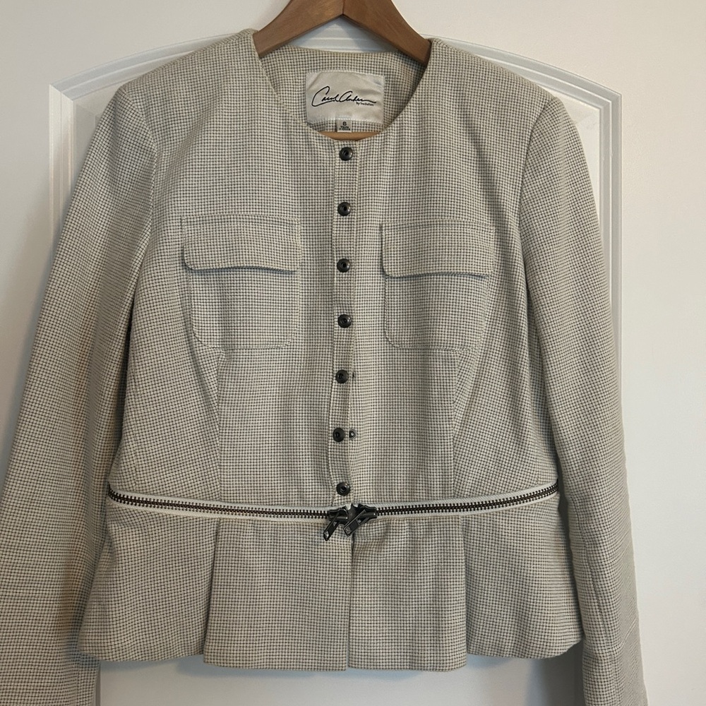 CAbi Zip Line Peplum Blazer